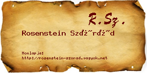 Rosenstein Szórád névjegykártya